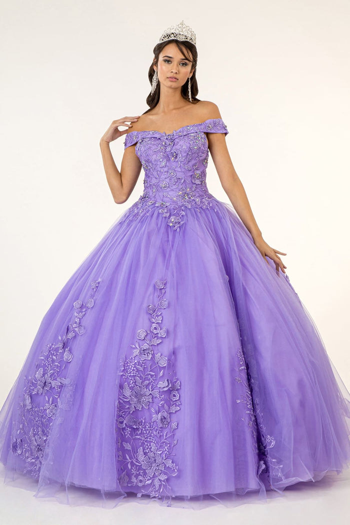 Floral Embroidered Ball Gown by Elizabeth K GL2802
