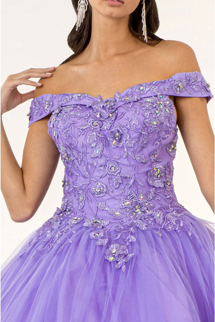 Floral Embroidered Ball Gown by Elizabeth K GL2802