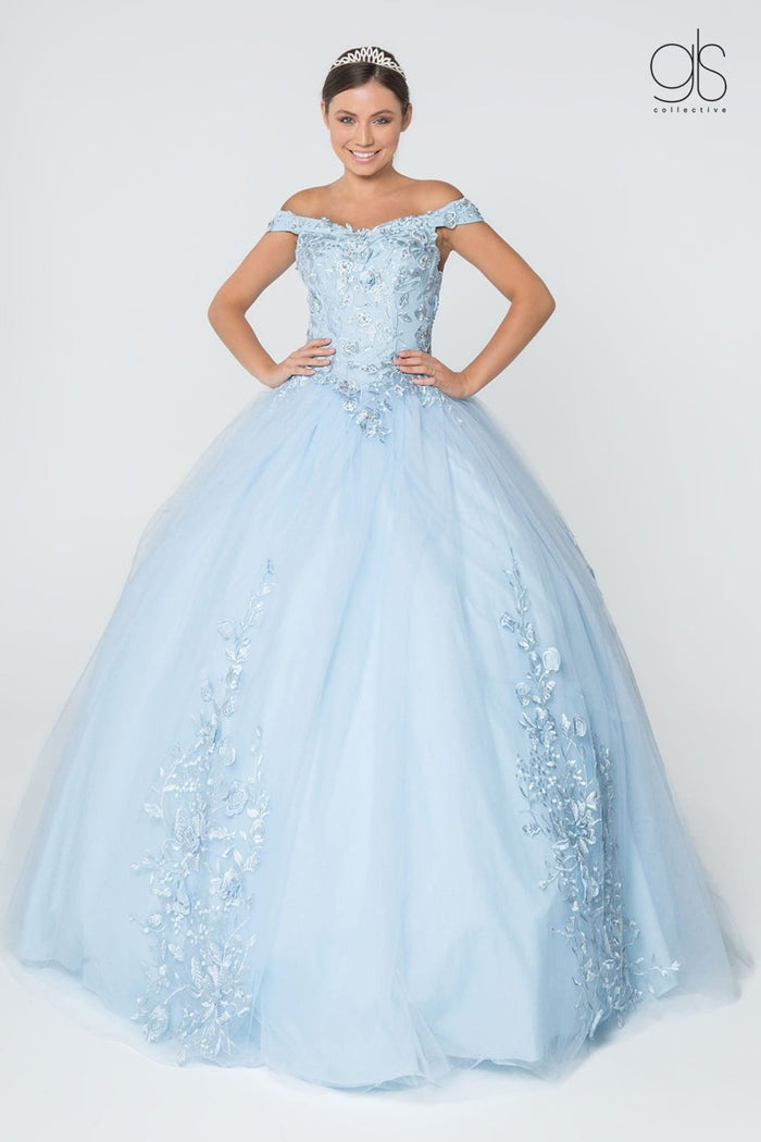 Floral Embroidered Ball Gown by Elizabeth K GL2802