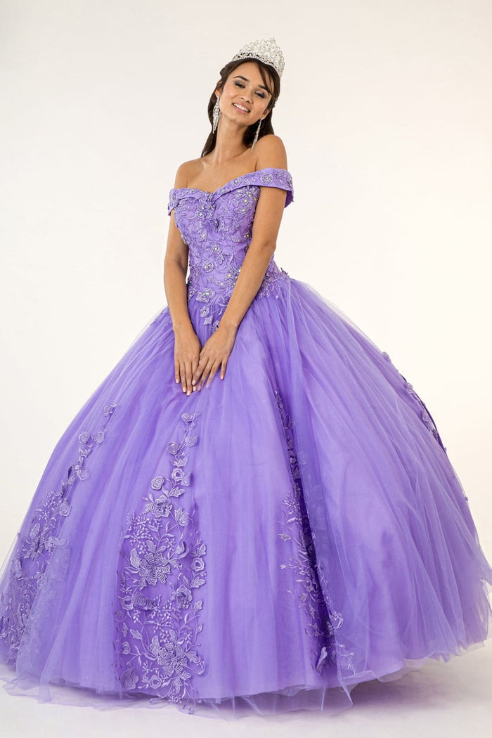 Floral Embroidered Ball Gown by Elizabeth K GL2802