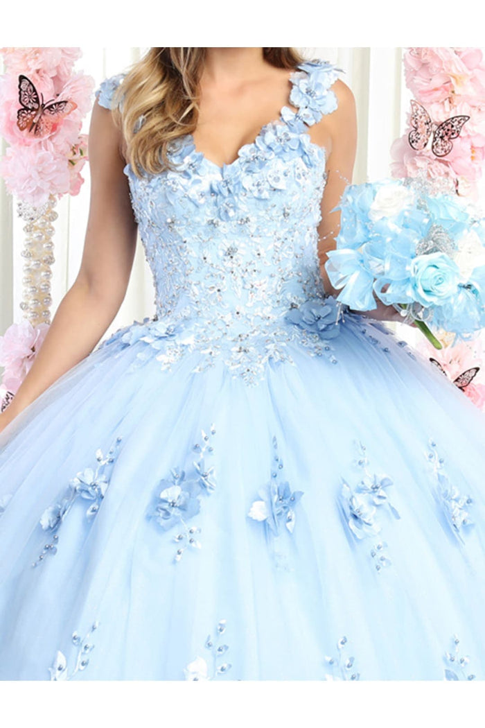 Layla K LK157 Sleeveless Floral Embroidered Quinceañera Ball Gown