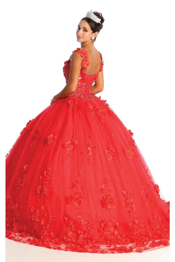 Layla K LK157 Sleeveless Floral Embroidered Quinceañera Ball Gown