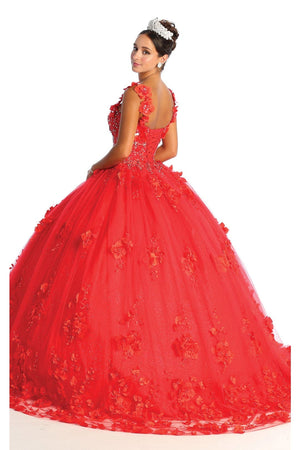 Plus Size Ball Gown in Red | Formal Quinceanera Dress by LK157