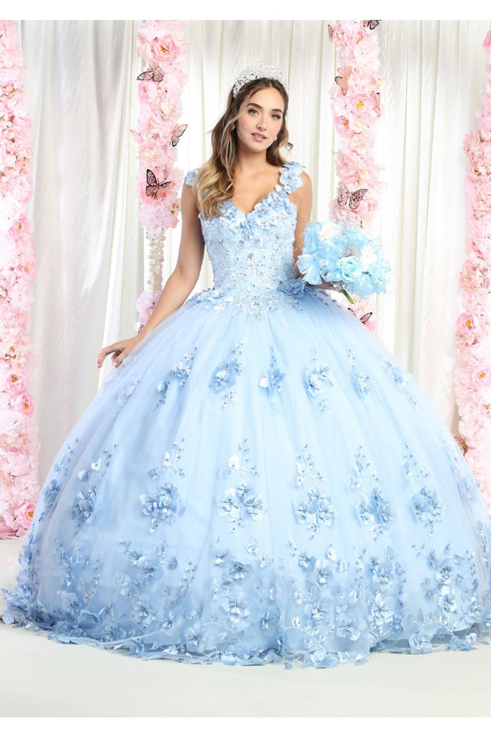 Layla K LK157 Sleeveless Floral Embroidered Quinceañera Ball Gown