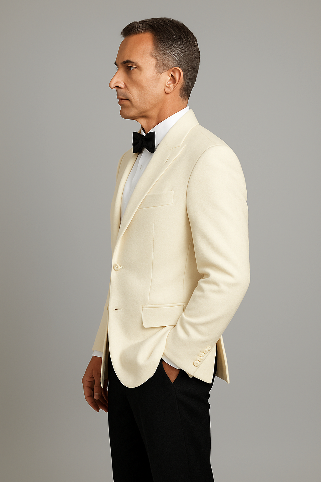 Ivory Double Breasted Tuxedo Dinner Jacket - Cream Dinner Jacket - Off White Tuxedo