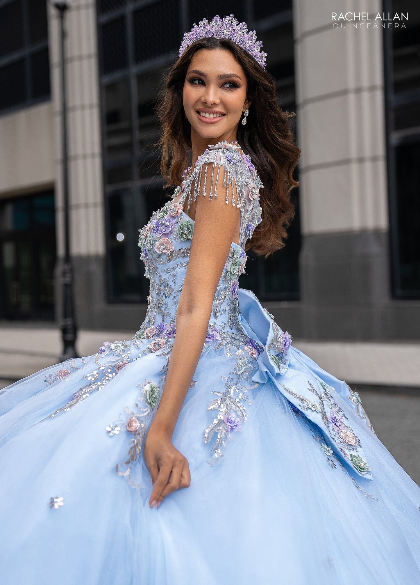 Rachel Allan RQ3126 Fringe Cap Sleeve Quinceanera Dress