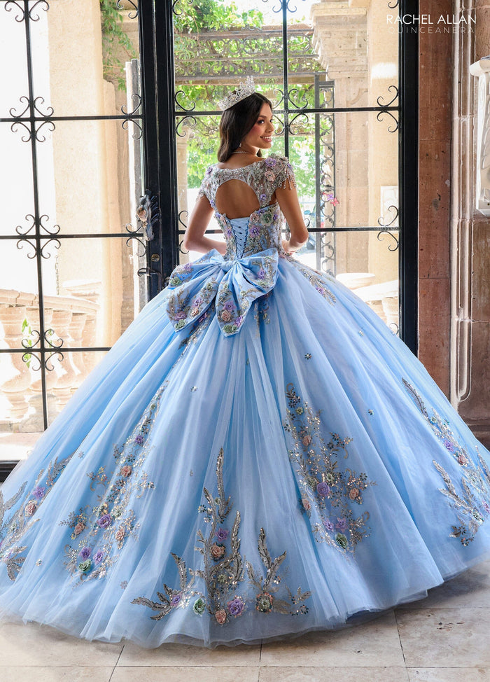 Rachel Allan RQ3126 Fringe Cap Sleeve Quinceanera Dress