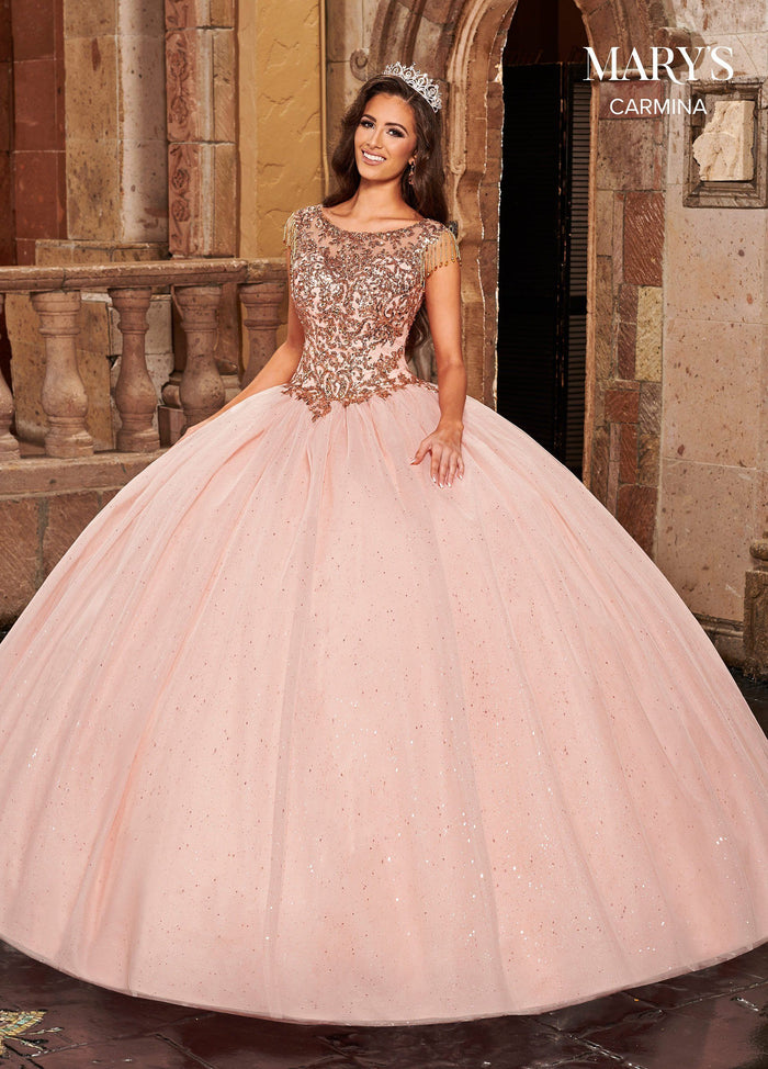 Mary's Bridal MQ1085 Fringe Sleeve Quinceanera Dress