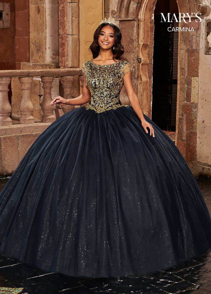 Mary's Bridal MQ1085 Fringe Sleeve Quinceanera Dress