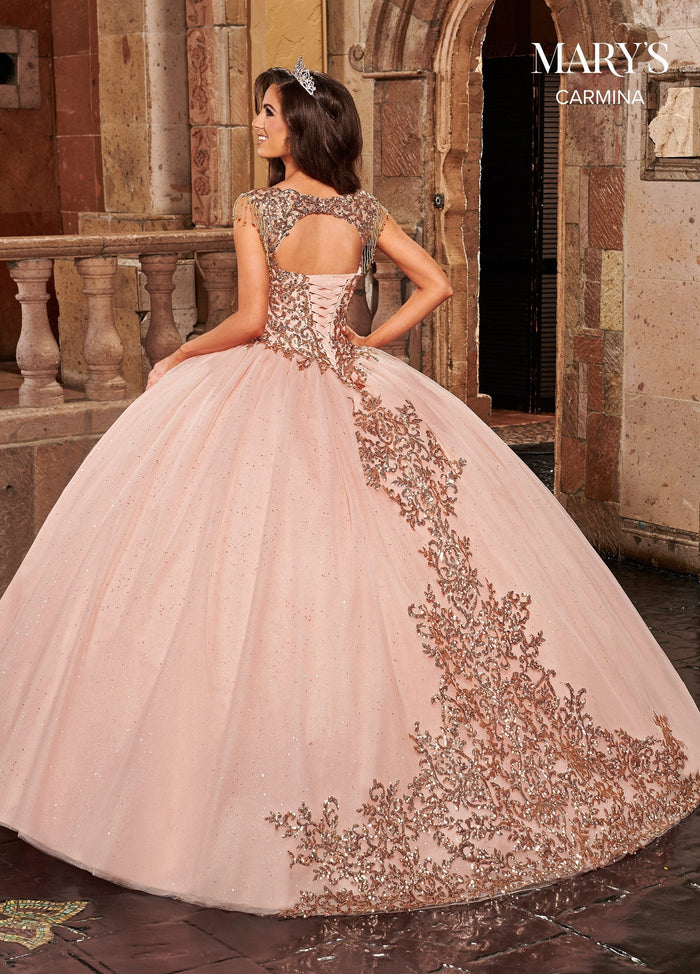 Mary's Bridal MQ1085 Fringe Sleeve Quinceanera Dress