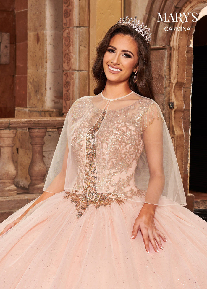 Mary's Bridal MQ1085 Fringe Sleeve Quinceanera Dress