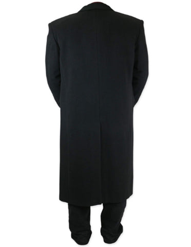 Full Length Long men's Dress Topcoat - Winter coat in Black