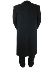 Full Length Long men's Dress Topcoat - Winter coat in Black