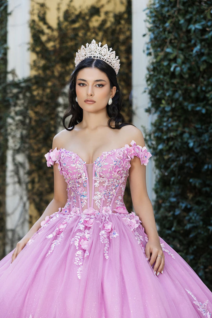 Gala Gown Off Shoulder Sheer Corset  Prom Dress By Layla K LK262