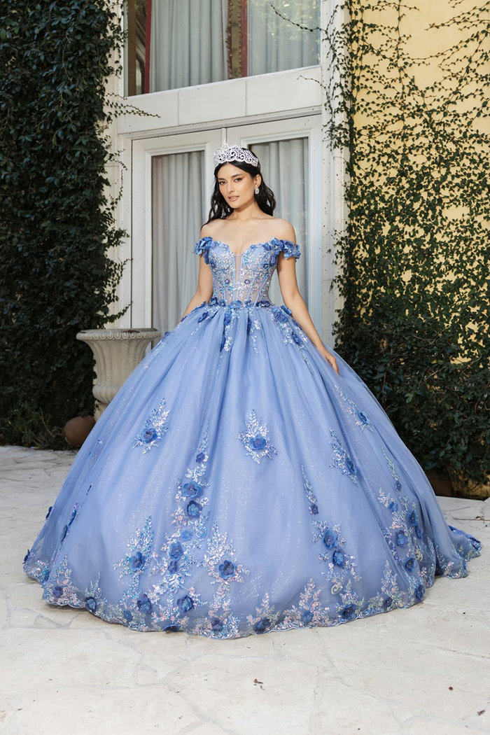 Gala Gown Off Shoulder Sheer Corset  Prom Dress By Layla K LK262