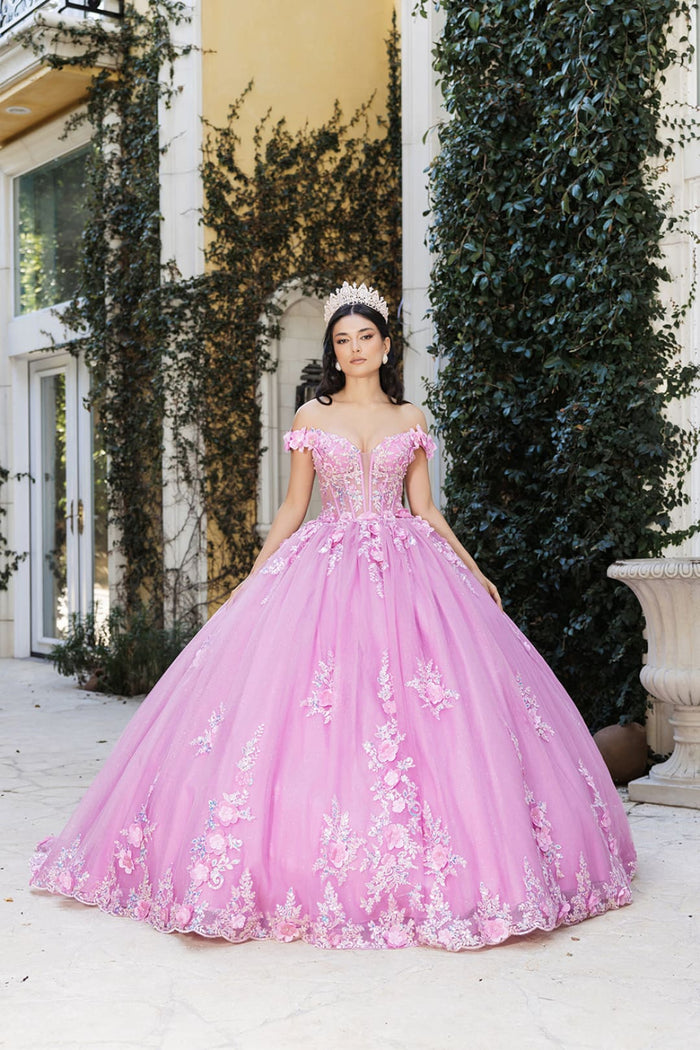 Gala Gown Off Shoulder Sheer Corset  Prom Dress By Layla K LK262