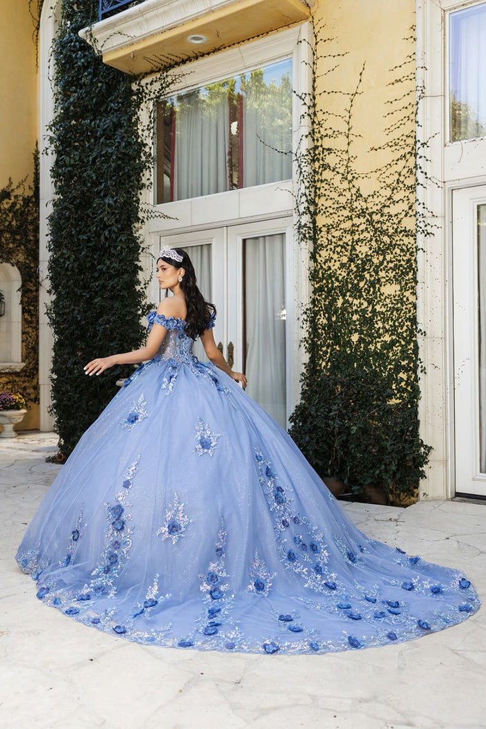 Gala Gown Off Shoulder Sheer Corset  Prom Dress By Layla K LK262