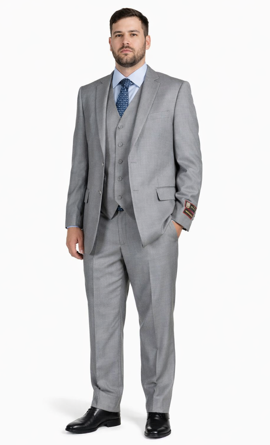 Giorgio Fiorelli Grey Two-Button Suit  Vest