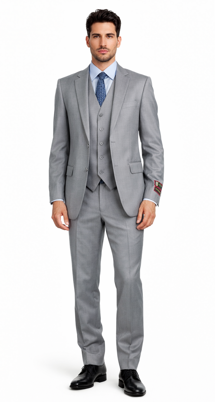 Giorgio Fiorelli Grey Two-Button Suit  Vest