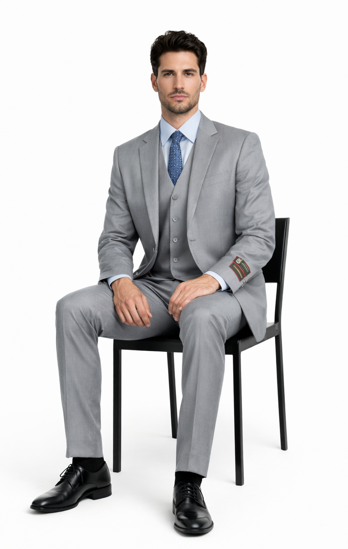 Giorgio Fiorelli Grey Two-Button Suit  Vest