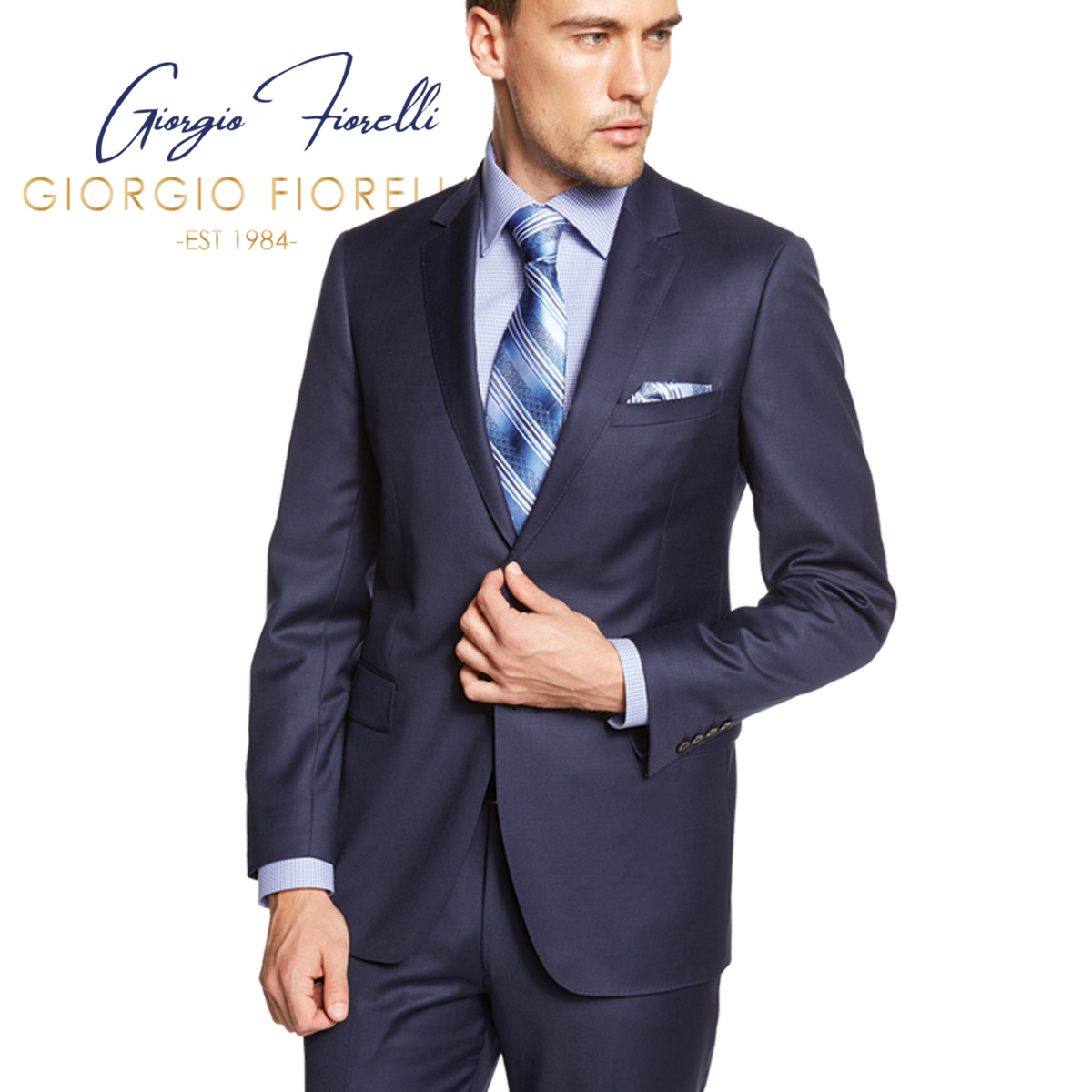ENZO 150s Super Wool 2-Button Suits in 6 Solid Fabrics Colors