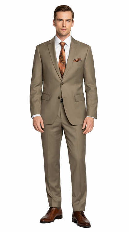 Giorgio Fiorelli Two-Button Suit in Burgundy, Camel, Beige