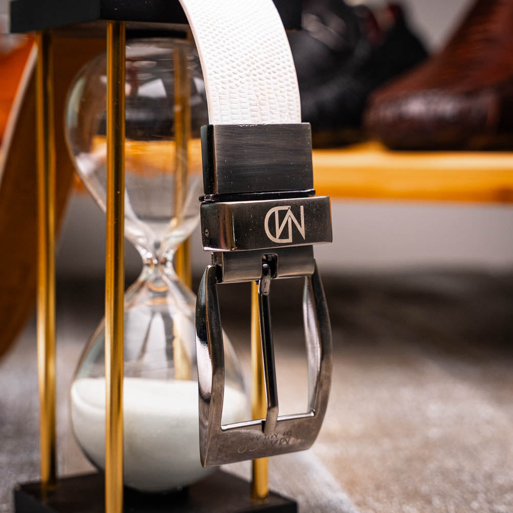 Marco Di Milano Giovanni Belt - Luxury White Leather Shoe