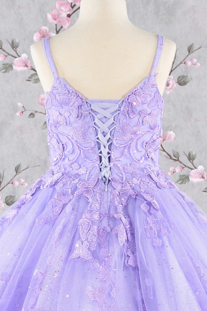 Girls 3D Butterfly Sleeveless Cape Gown by Elizabeth K GK114 - Girls Formal Dresses