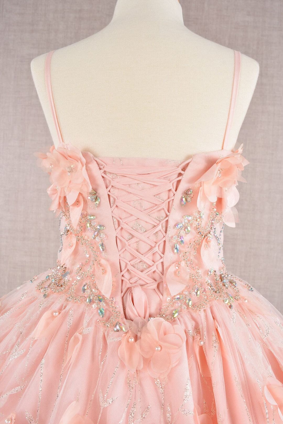 Girls 3D Floral Sleeveless Cloak Gown by Elizabeth K GK105 - Girls Formal Dresses