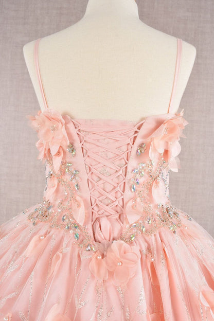 Girls 3D Floral Sleeveless Cloak Gown by Elizabeth K GK105 - Girls Formal Dresses