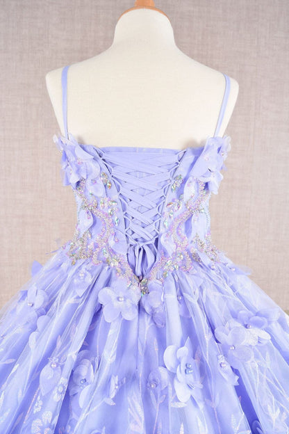 Girls 3D Floral Sleeveless Cloak Gown by Elizabeth K GK105 - Girls Formal Dresses