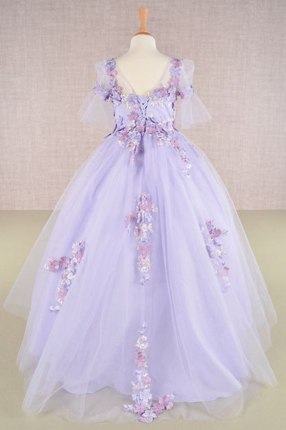 Girls Embroidered Short Sleeve Gown by Elizabeth K GK107 - Girls Formal Dresses