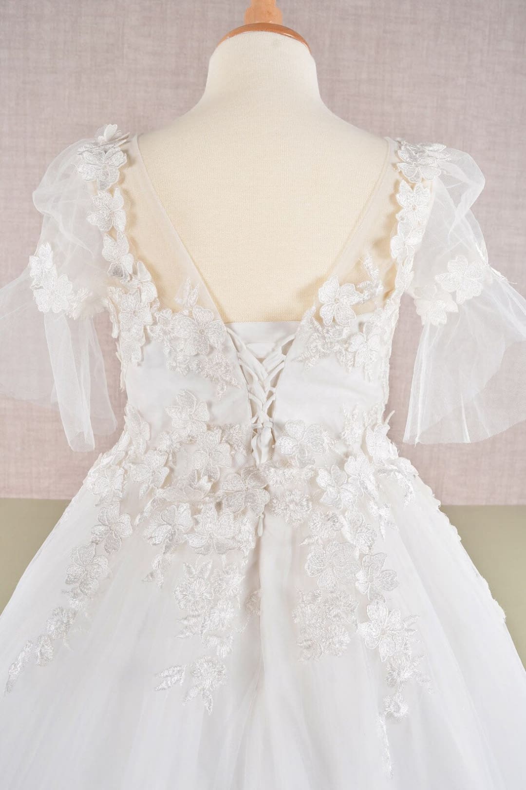 Girls Embroidered Short Sleeve Gown by Elizabeth K GK107 - Girls Formal Dresses