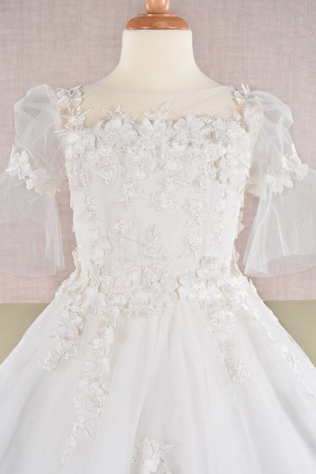 Girls Embroidered Short Sleeve Gown by Elizabeth K GK107 - Girls Formal Dresses