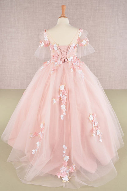 Girls Embroidered Short Sleeve Gown by Elizabeth K GK107 - Girls Formal Dresses