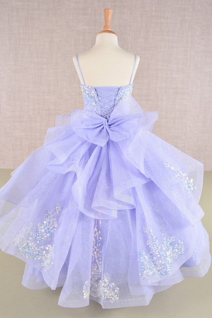 Girls Sequin Applique Sleeveless Gown by Elizabeth K GK106 - Girls Formal Dresses