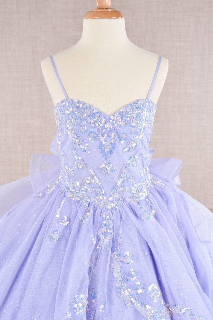 Girls Sequin Applique Sleeveless Gown by Elizabeth K GK106 - Girls Formal Dresses
