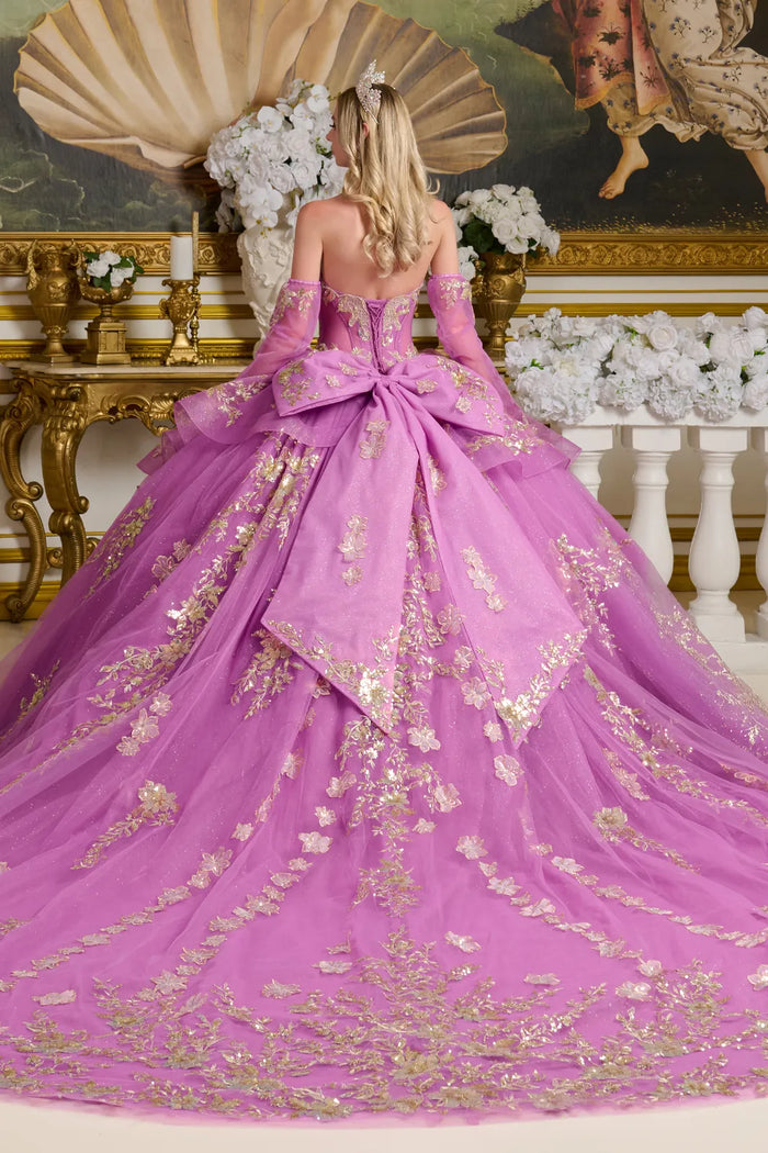 Strapless Long Sleeve Ball Gown by Elizabeth KGL3647