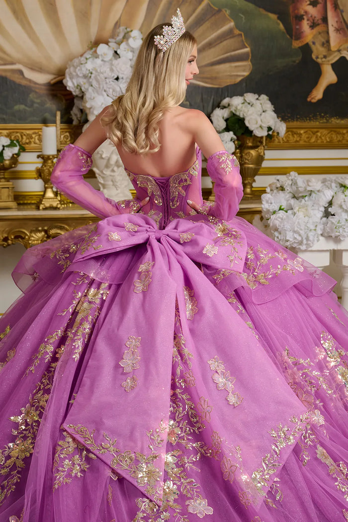 Strapless Long Sleeve Ball Gown by Elizabeth KGL3647