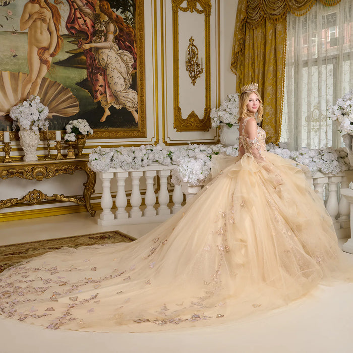 V-Neck Ruffled Ball Gown by Elizabeth KGL3648