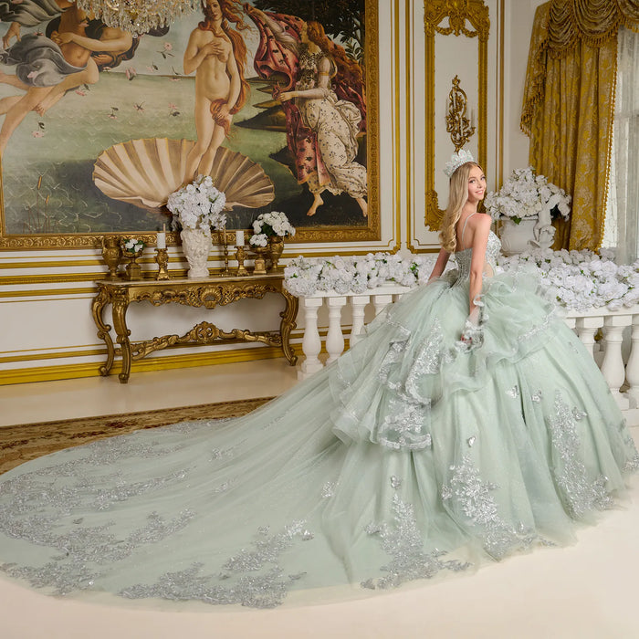 V-Neck Ruffled Ball Gown by Elizabeth KGL3649