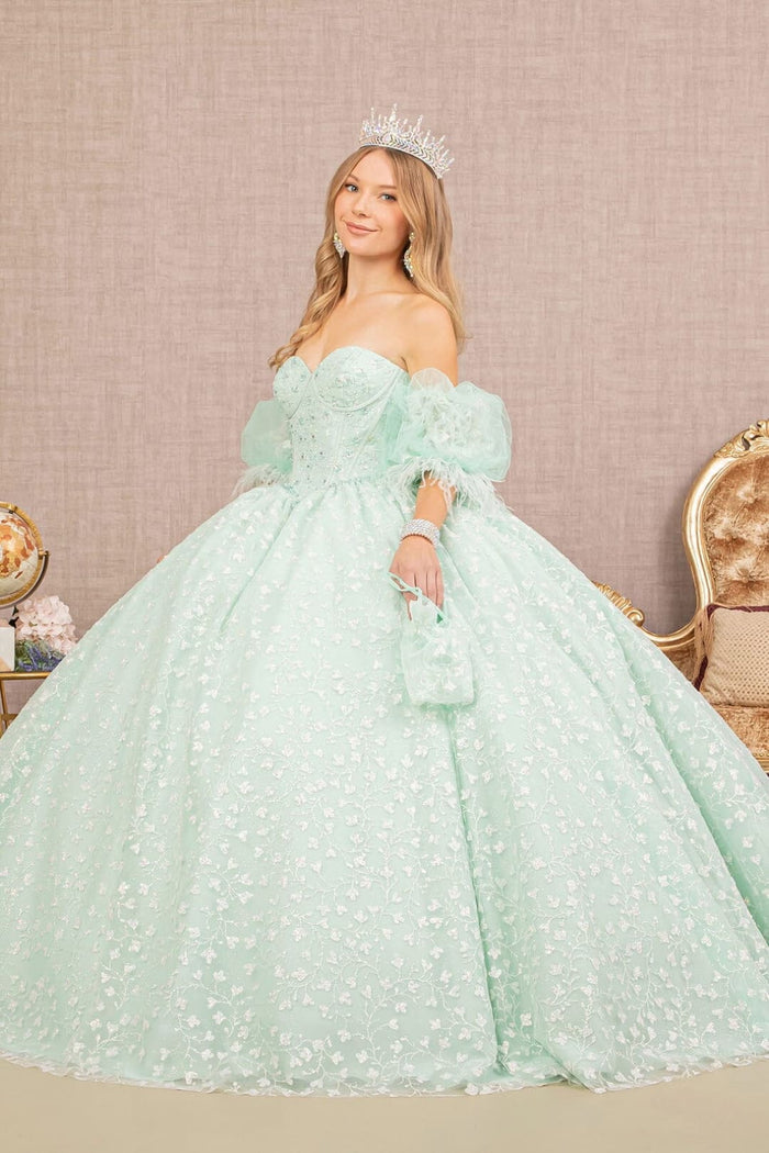Glitter Print Sweetheart Ball Gown by Elizabeth KGL3176