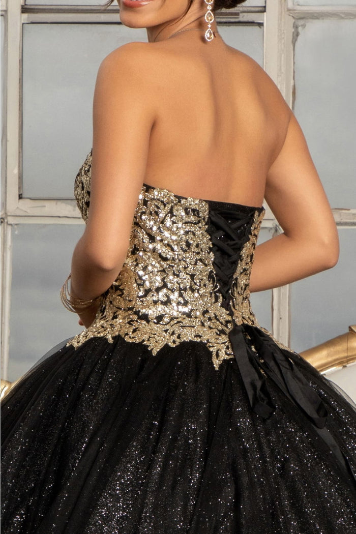 Strapless Glitter Ball Gown by Elizabeth KGL3022