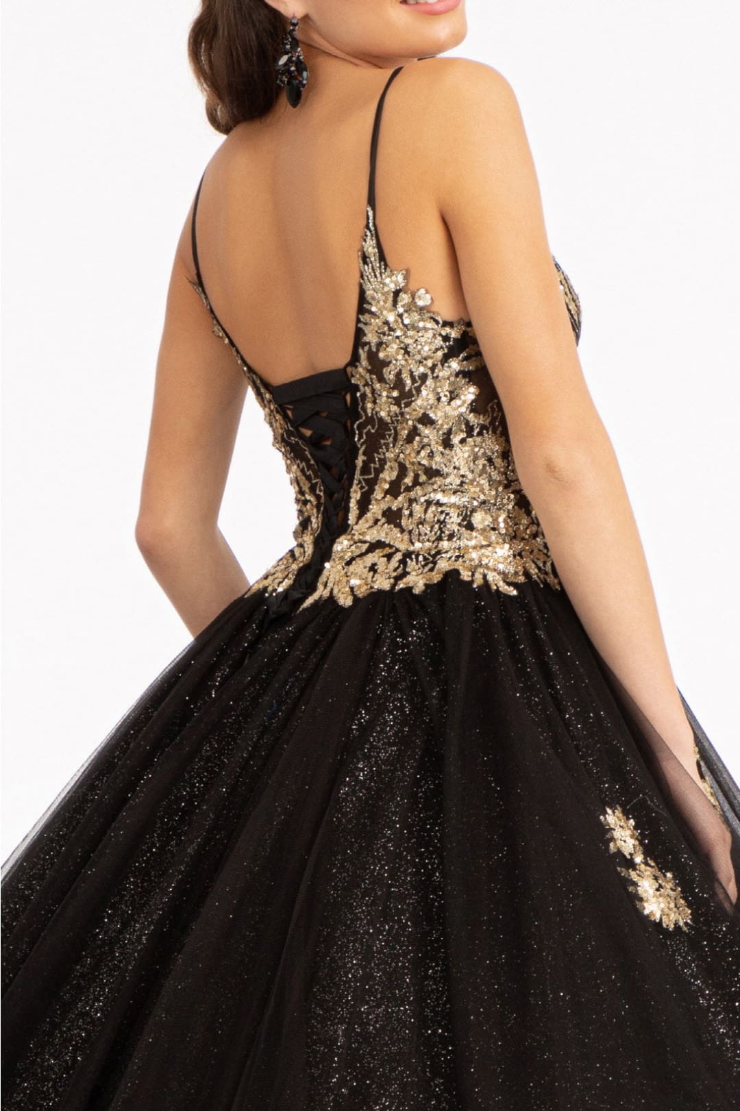 Glitter V-Neck Ball Gown by Elizabeth K GL3021 - Quinceanera Dresses