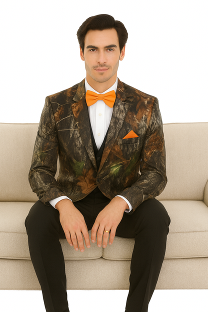 Western Tuxedo - Traje Para Hombre Novio - Cowboy Western Suit - Green and Brown Mix Pattern