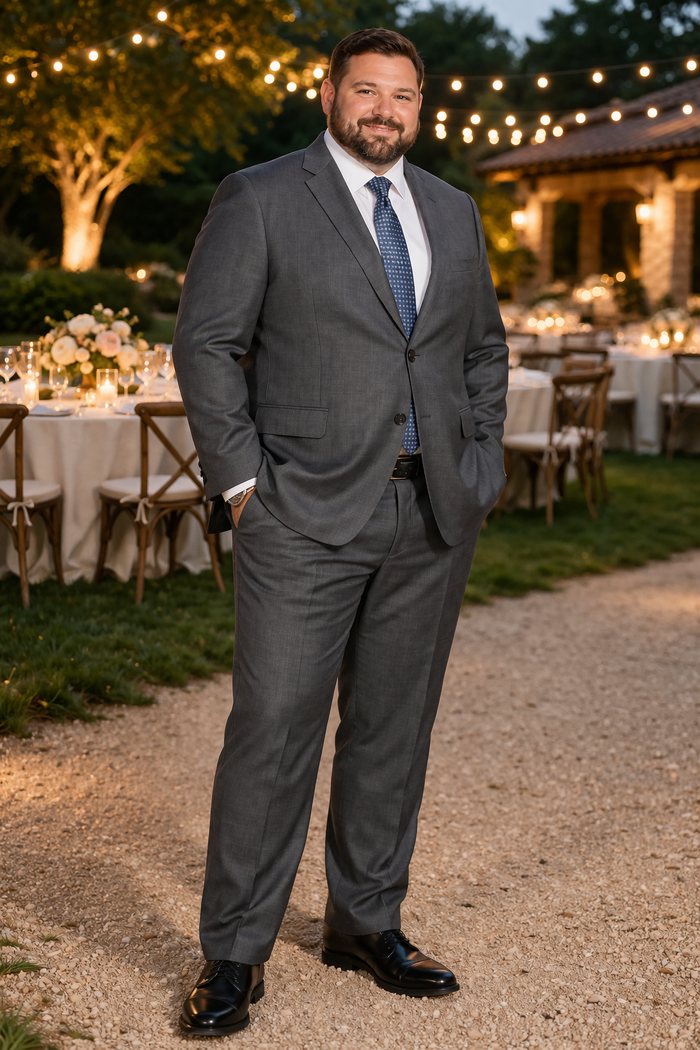 Mens Tiglio Gray Suit – Classic 2 Piece Grey Suit for Wedding, Business and Formal Wear