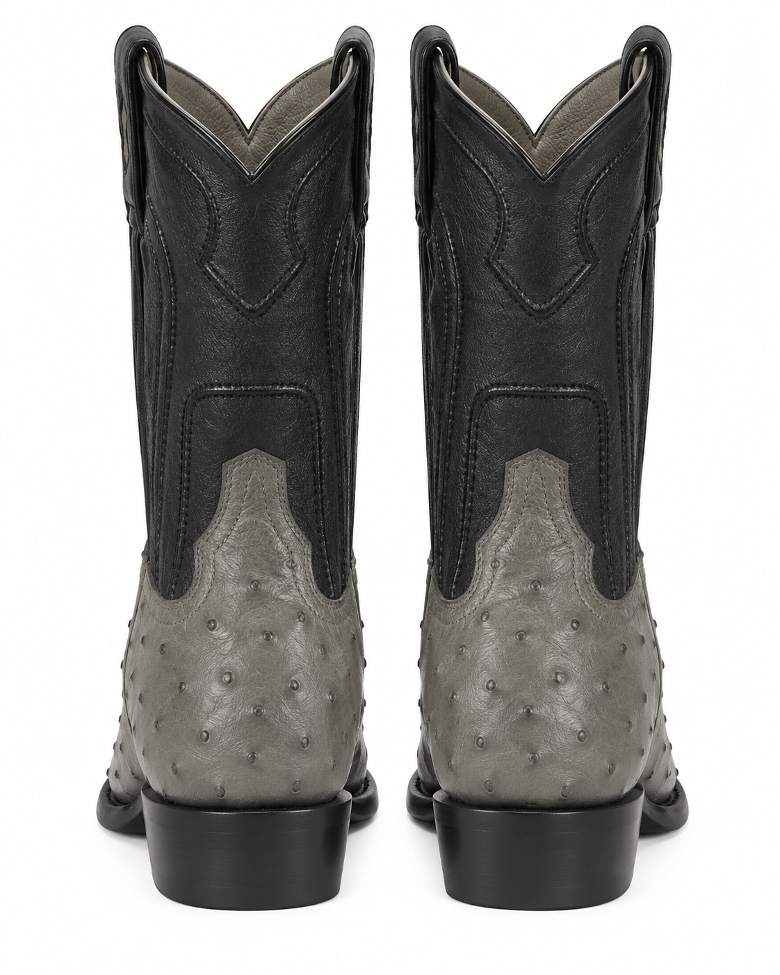 Grey Ostrich Roper Boots