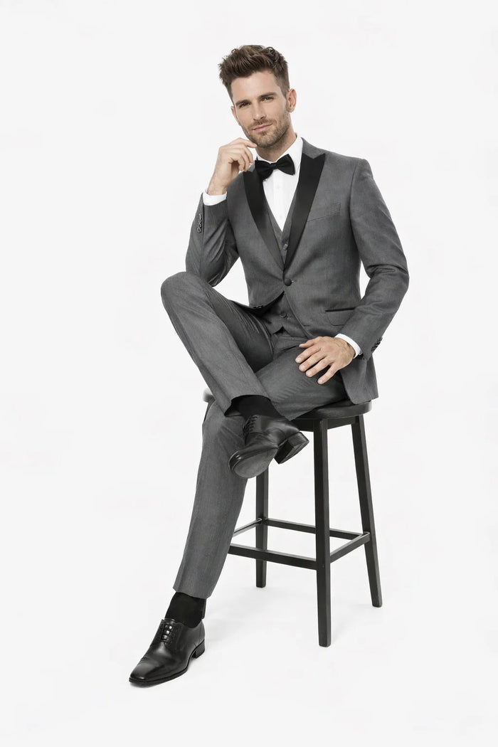 Grey Vested Peak Tuxedo
