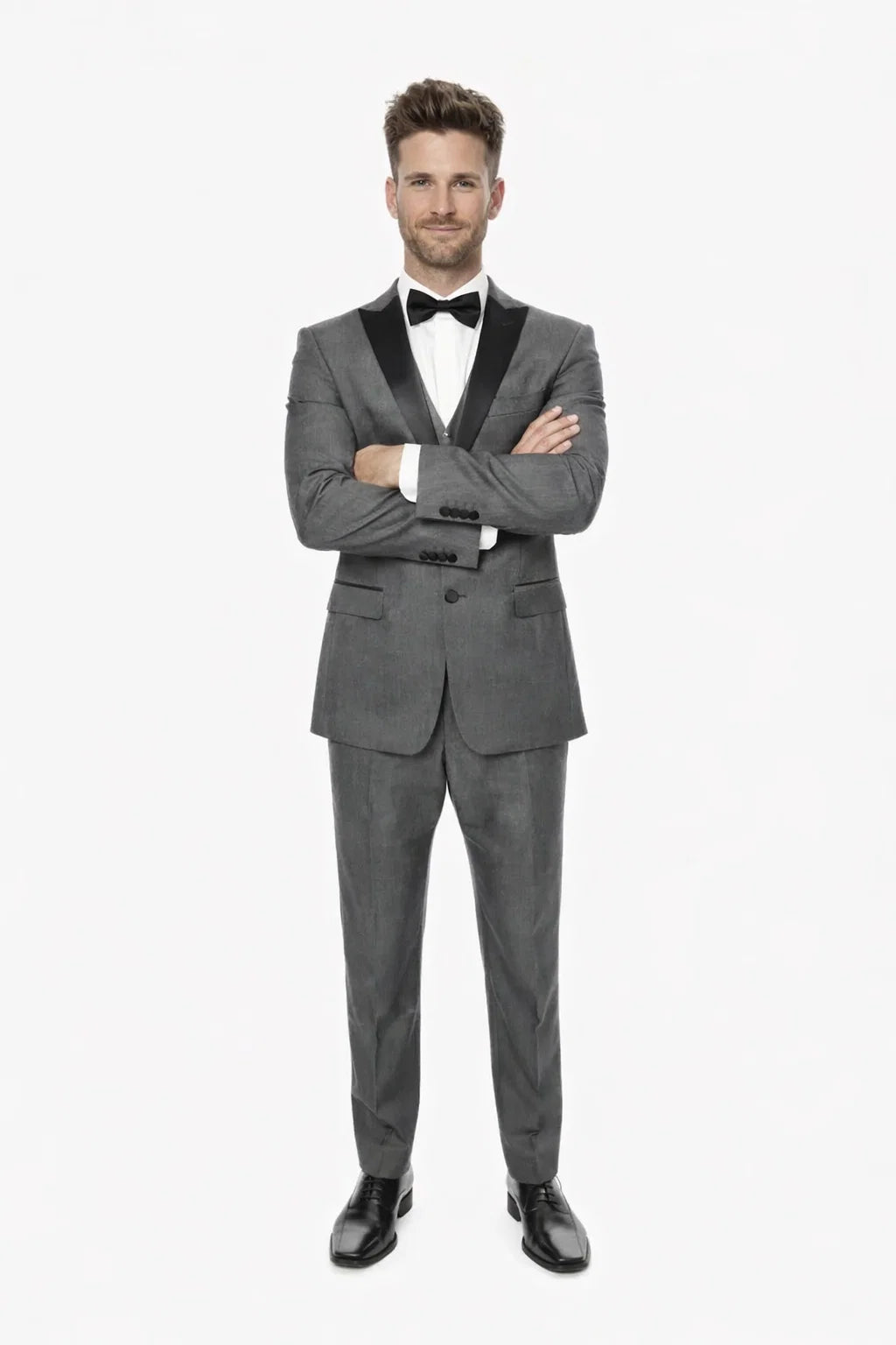 Grey Vested Peak Tuxedo