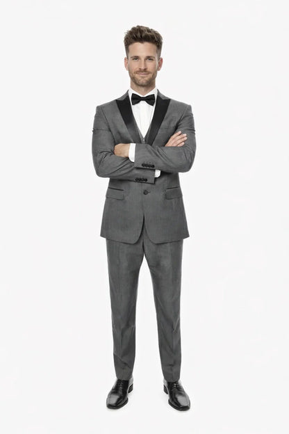 Grey Vested Peak Tuxedo